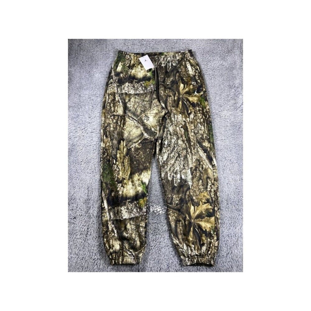 Nike Jordan Brooklyn Fleece Realtree Pants Size Large Men Olive Sail HV1862-222